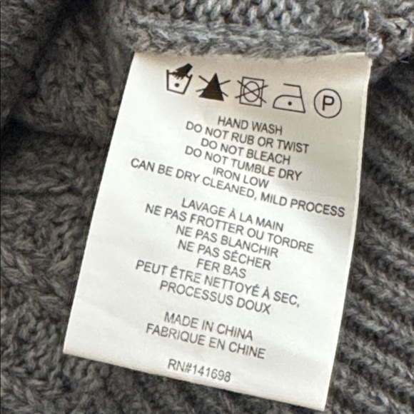 Ramy Brook Annabelle Embellished
Turtleneck Sweater Gray Cowl Neck Crystals M - Picture 9 of 10